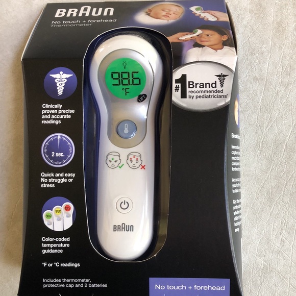 Braun No Touch Forehead Thermometer #1 Brand Recommended by Pediatricians F or C - Picture 4 of 10
